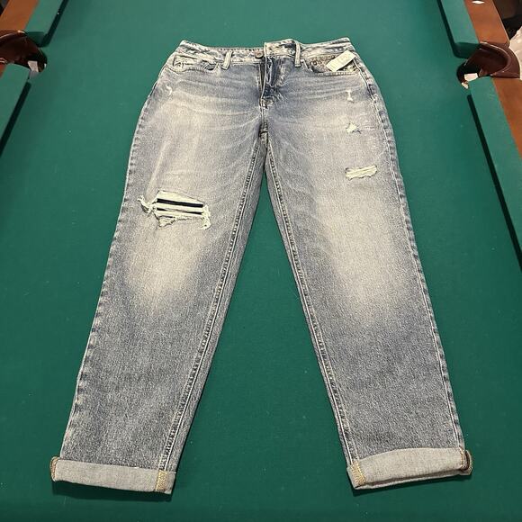 Maurices Edgely Women’s 12 Regular 90s Taper High Rise Distressed Jeans NWT - Picture 1 of 6